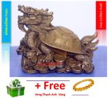 Tượng Long Quy - Rùa Đầu Rồng bằng đồng thau cao 12cm nặng 460g - Phong thuỷ trấn trạch và hoá giải sát khí