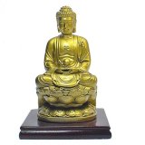 Tượng phật thích ca tay bưng ngọc màu đồng - 11cm