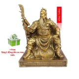 Tượng Quan Công Ngồi Đọc Sách bằng Đồng Thau cao 16cm nặng 1000g -Phong thủy mang lại sự thịnh vượng, trí tuệ và tiền bạc trong kinh doanh