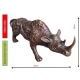 Tượng Tê Giác bằng đồng thau hun dài 26cm nặng 950g - Linh vật phong thuỷ bảo vệ gia chủ