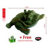 Tượng Thiềm thừ 3 chân - Bằng đồng thau lên men xanh giả cổ nặng 650g dài17 cm