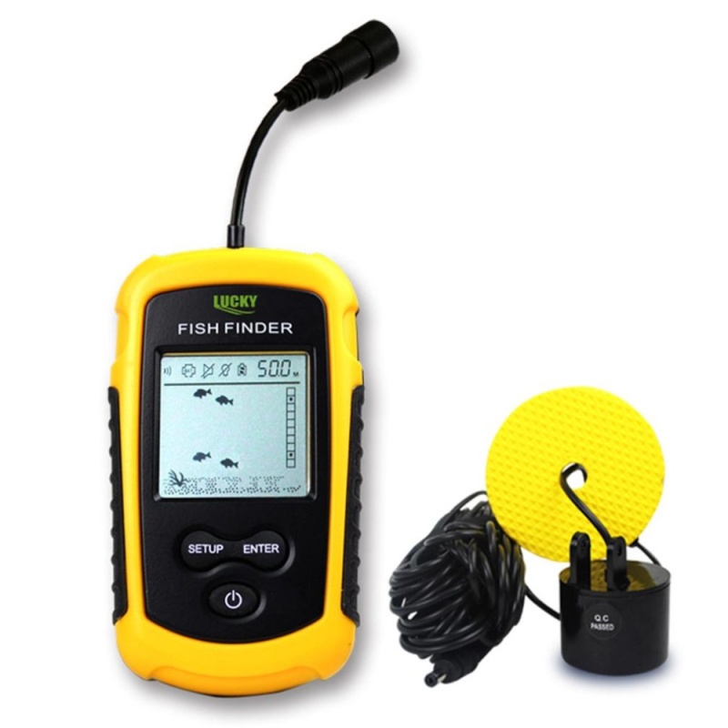 UINN 0.7-100m Portable Sonar Sensor LCD Fish Finder Alarm Fishfinder Transducer - intl