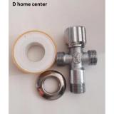 Van cấp cầu đồng mạ crom giảm áp lực nước 2 đầu ra, tặng kèm 1 cuộn băng tan