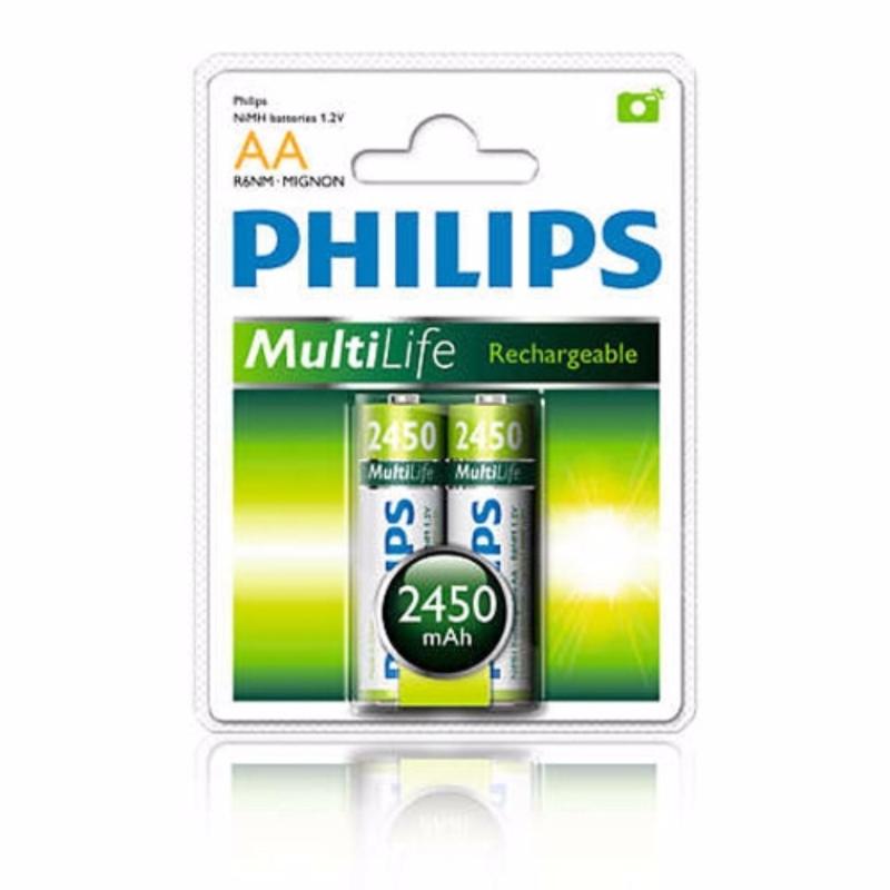 Bảng giá Mua Vỉ 2 viên pin sạc Philips AA NiMH 2450mAh (Xanh lá)
