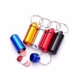 Viên con nhộng bằng nhôm chống nước dùng để đựng thuốc, treo móc khóa - giao màu ngẫu nhiên