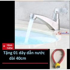 Vòi lavabo tay gạt Sunzin 02, chất liệu inox 304, tặng 1 dây dẫn nước