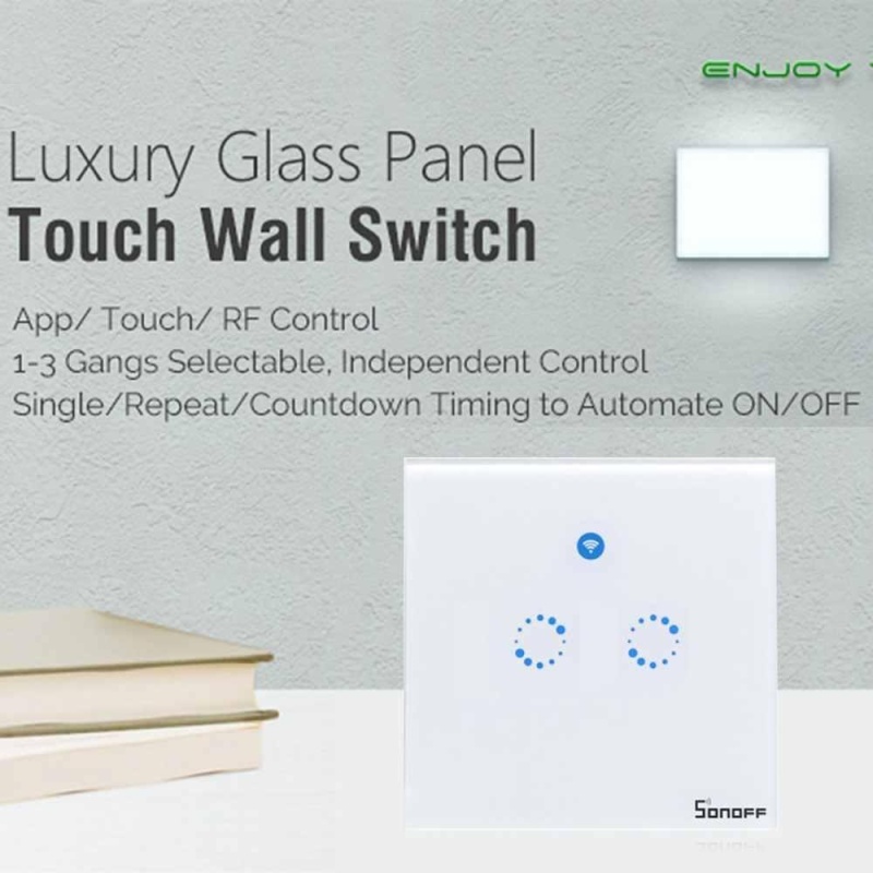 Voice Control Remote control lights Switch 2 button App/touch/RF remote control - intl