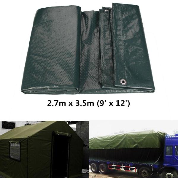Bảng giá Waterproof Tarpaulin Ground Sheet Camping Cover Lightweight Dark Green 2.7m x 3.5m - intl