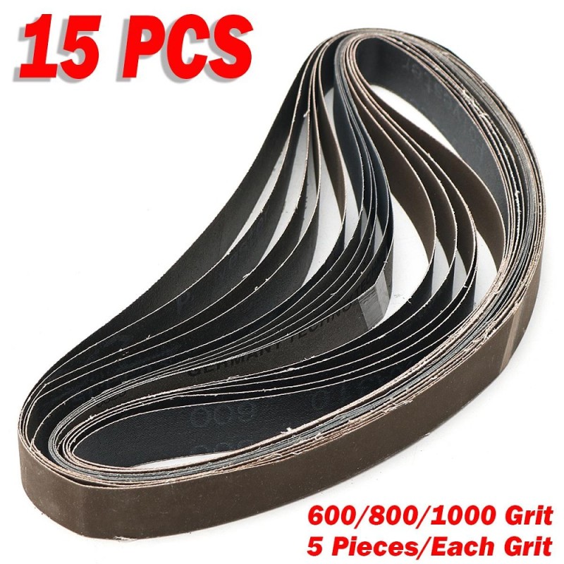 x30 High Grit 15 Pack - 600, 800, and 1000 Grit SC Sharpening And Polishing Belts - intl