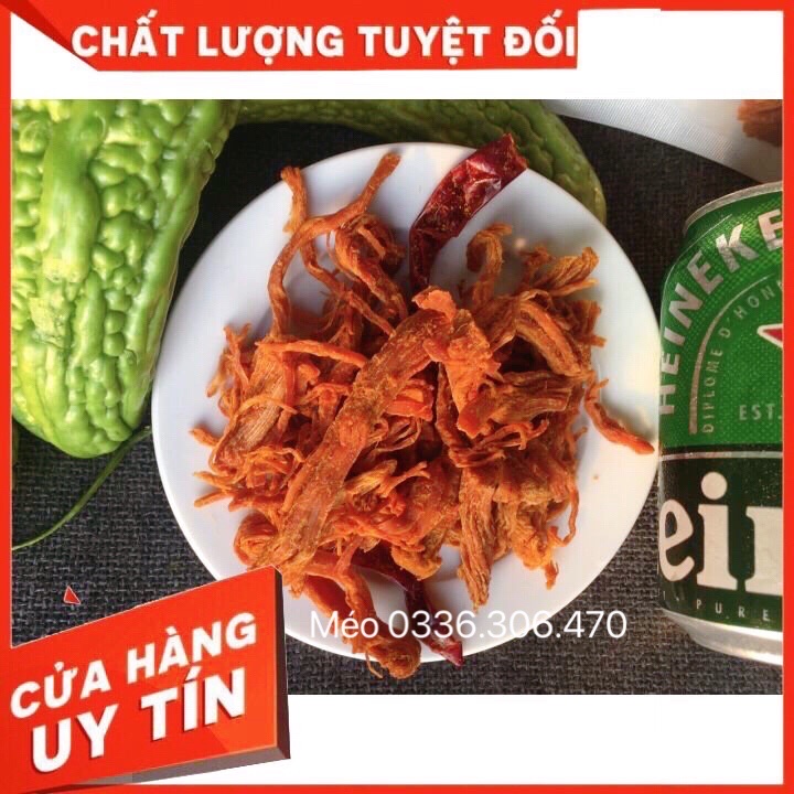 200g khô heo thượng hạng chọn từng thớ thịt chất lượng, dai ngon, thấm vị