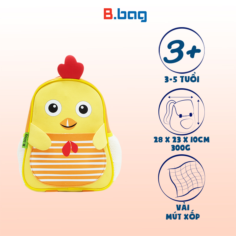 Balo mẫu giáo dậu b-12-046 dành cho bé 3 đến 5 tuổi học nhà trẻ, mầm non