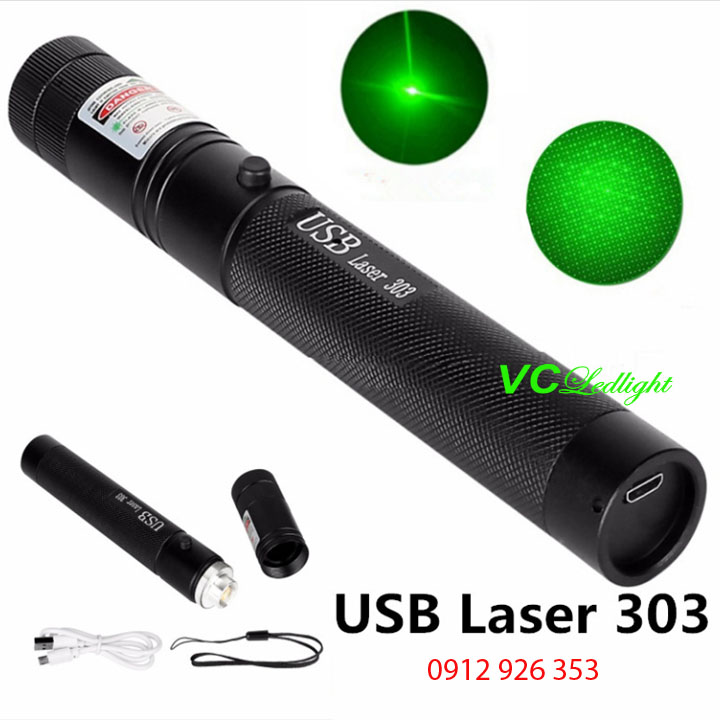 Bút laser 303 chân sạc usb cao cấp