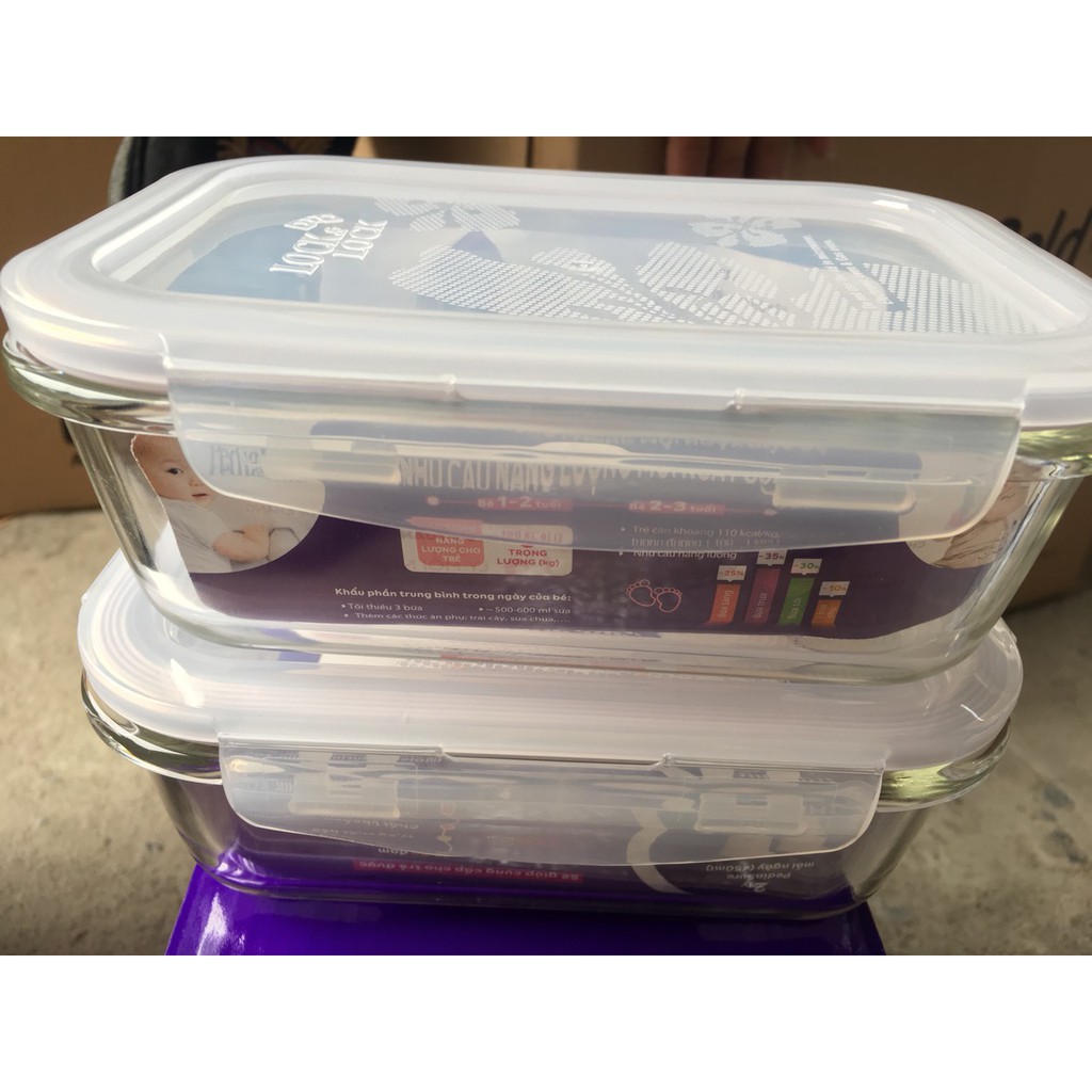 Bộ 2 hộp thủy tinh lock and lock 630ml