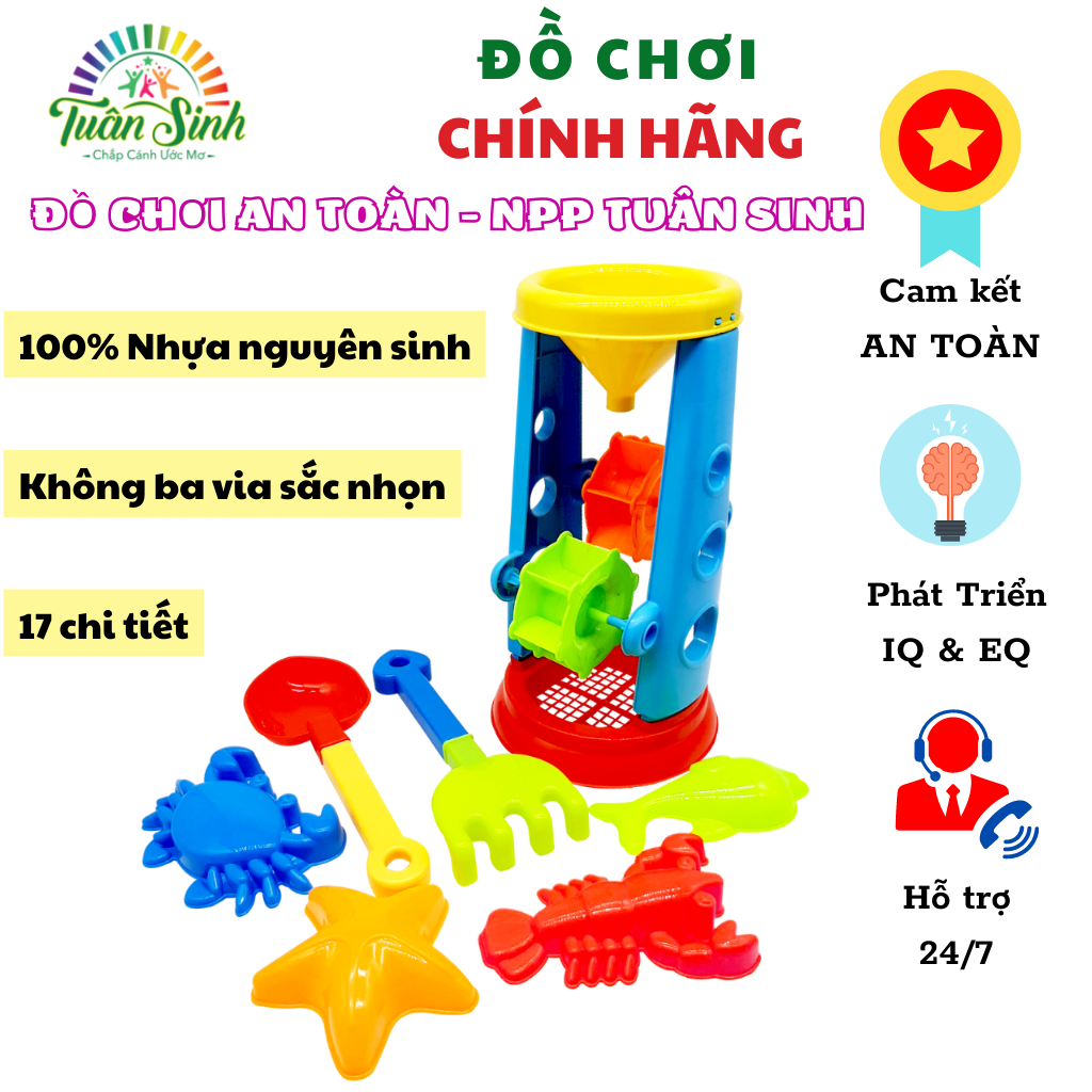 Đồ chơi xúc cát - Guồng cát đi biển Sato088 - Đồ chơi an toàn Việt Nam - Bé thoải mái nghịch cát và sáng tạo các con vật - Npp Tuân Sinh