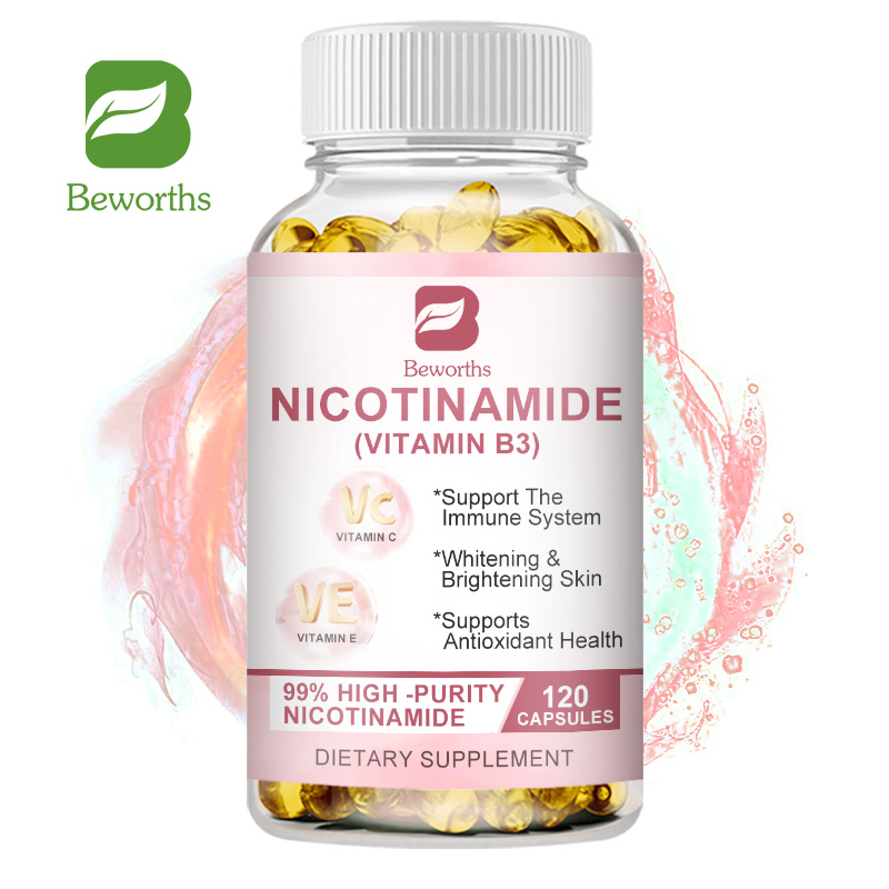 BEWORTHS Viên nang làm trắng Nicotinamide với Vitamin B3 C E để làm trắng