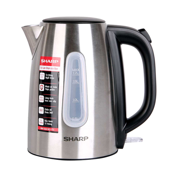 Bình đun siêu tốc sharp 1.7 lít ekj-17vss-st