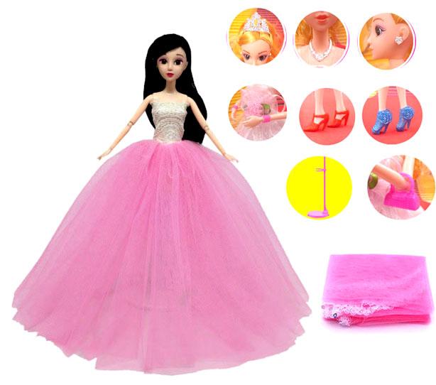 Búp bê cô dâu 12 khớp xinh đẹp váy đầm hồng