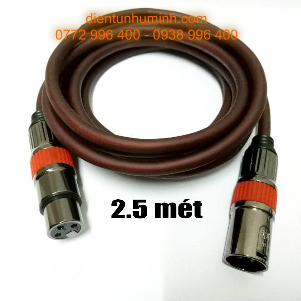 Dây micro thu âm jack canon 2 đầu 2,5M