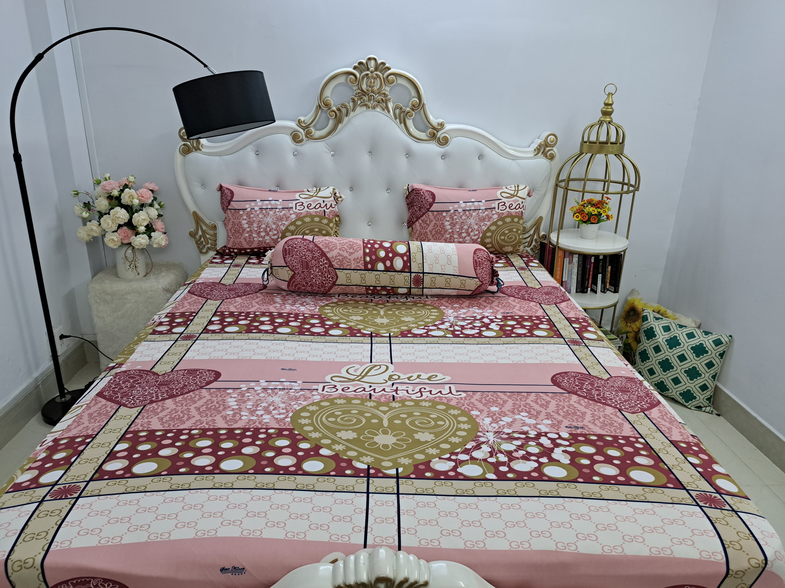 [HCM]ga gối , Bộ drap thun Hàn Quốc mát lạnh { 4 món } khách nhớ chọn size thiết kế họa tiết trang nhã được bày trí tinh tế thể hiện vẻ sang trọng