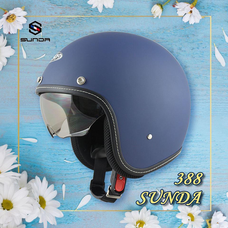 Mũ bảo hiểm kính giấu SUNDA 388 - giấu kính, tháo lót - phong cách cổ điển sang trọng
