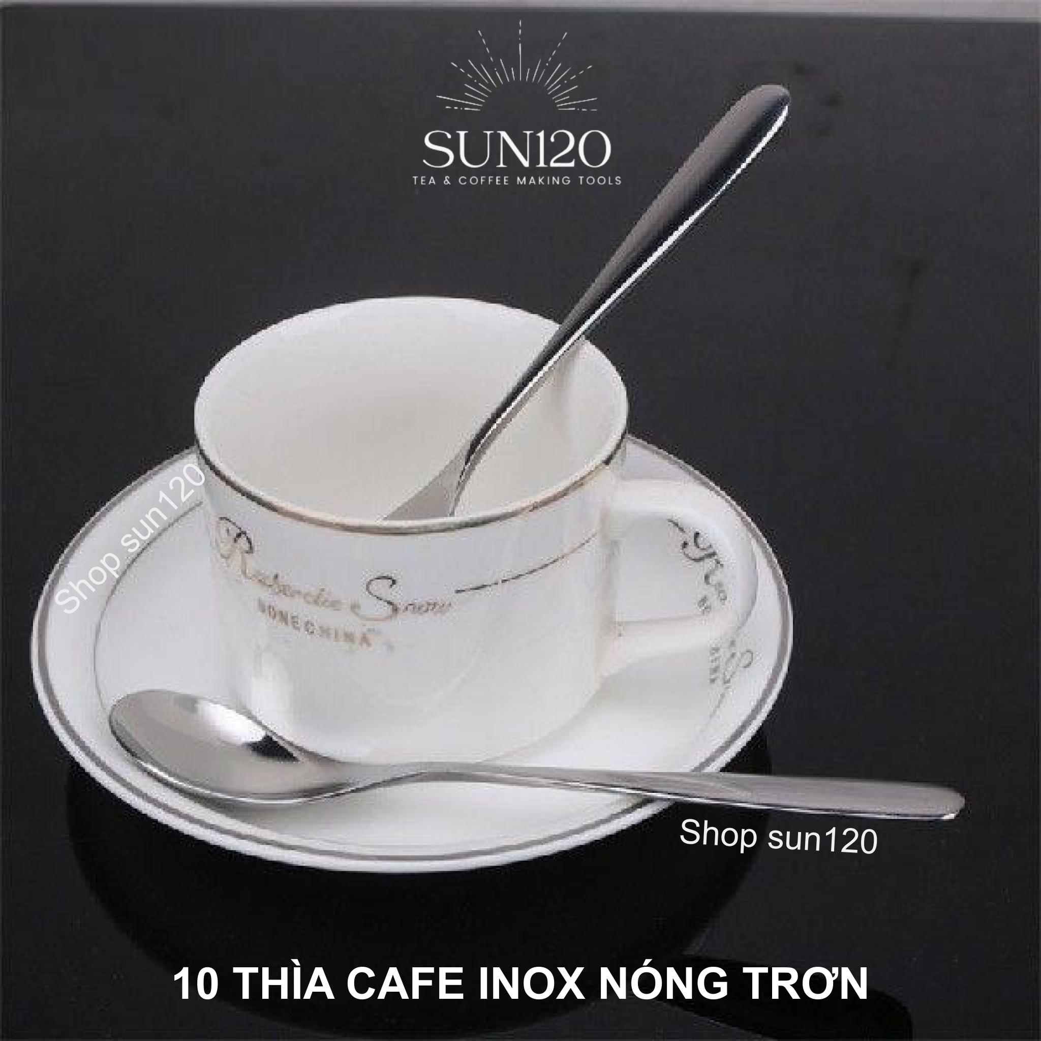 Bộ 10 thìa muỗng cafe inox giá tốt muỗng cà phê nóng kiểu trơn DL1
