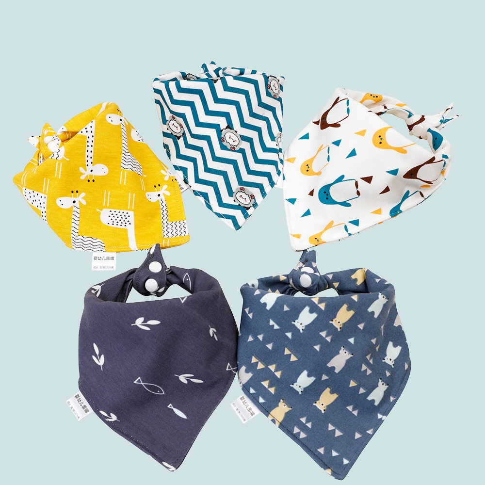 JH Baby Bib Soft Cotton Drool Bibs Cute Scarf Comfortable Drooling and