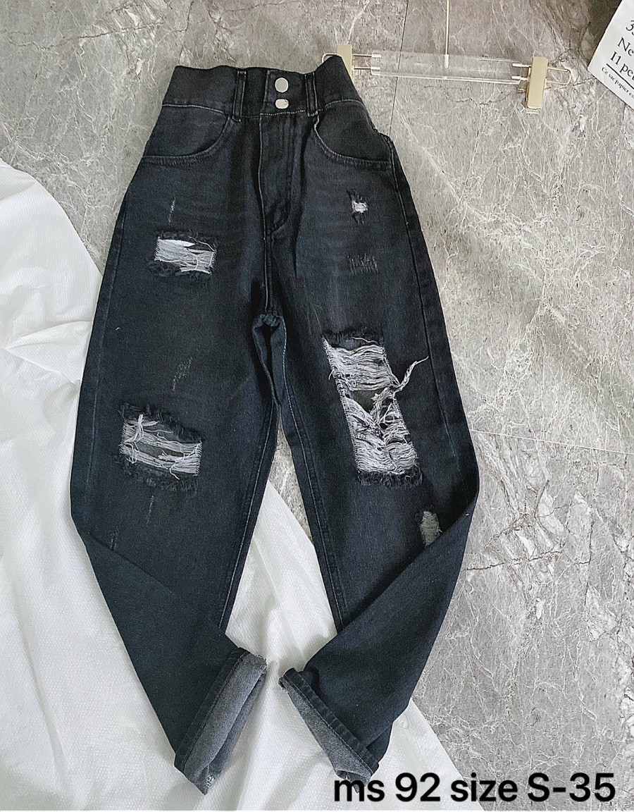 [HCM][FREE SHIP TOÀN QUỐC] QUẦN JEANS BAGGY NỮ ỐNG RỘNG LƯNG CAO RÁCH GỐI THỜI TRANG CÁ TÍNH