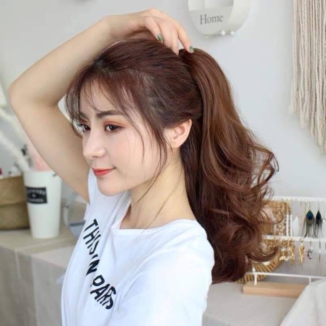 TÓC GIẢ KẸP NGOẠM XOĂN LỬNG DÀI 35 CM