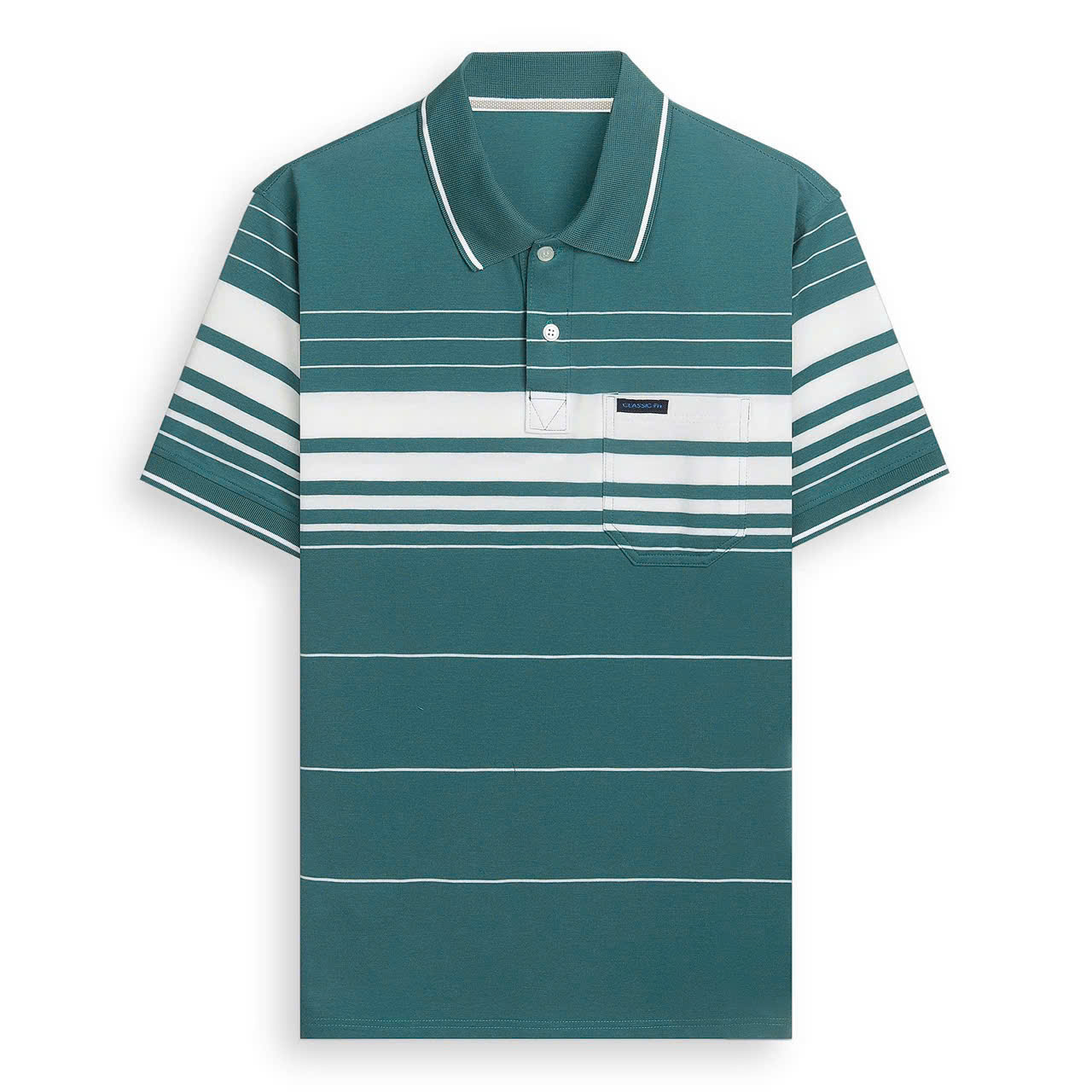 Middle-Aged Men's T-Shirt with Pockets - Elegant Collared Shirt, High-Class Middle-Aged Style - 6