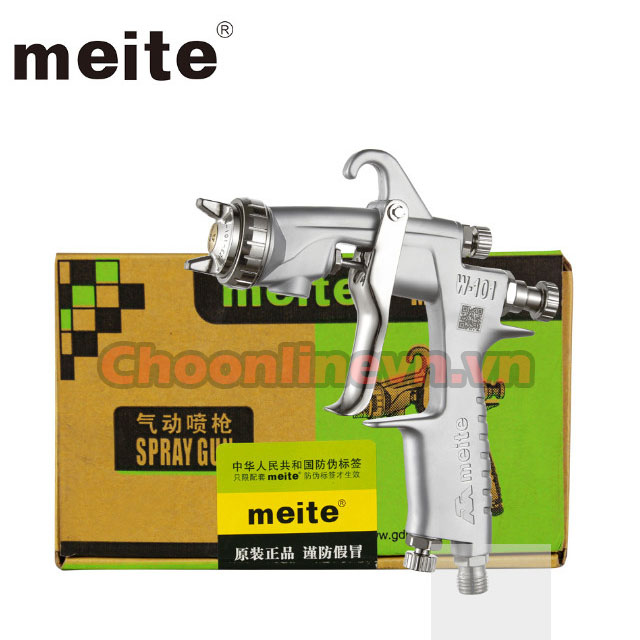 Súng phun sơn khí nén chuyên phun sơn xe máy, ôtô chính hãng Meite MT - W101 béc phun 1.0mm hoặc 1.3mm