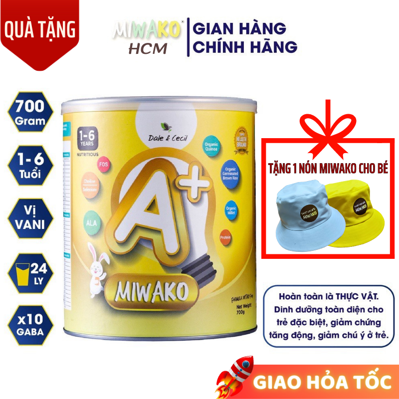 Sữa hạt hữu cơ miwako a+ cho bé vị vani 700g x 1 hộp - miwako hcm