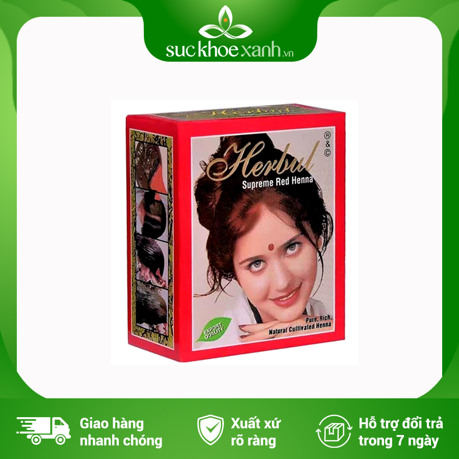 Thuốc nhuộm tóc thảo dược màu đỏ Herbul Supreme Red Henna Mẫu cũ MUA 10