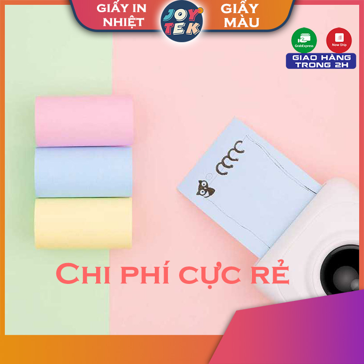 [GIẤY MÀU ] Giấy in nhiệt cho máy in nhiệt Poooli , cho máy in peripage A6 - A6s - A3 paperang p1, p2, p2s (57x30mm)