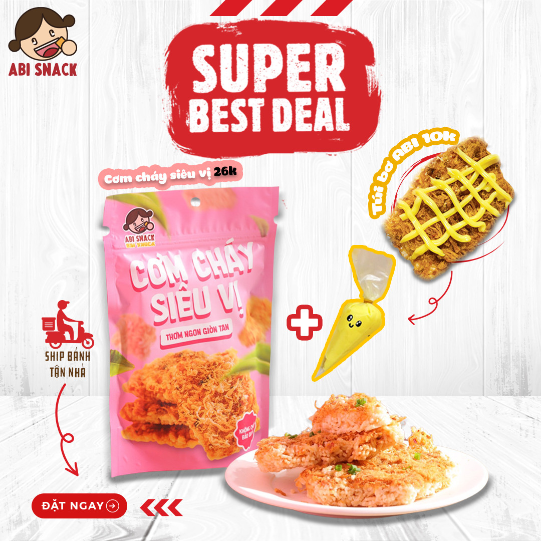 Combo cơm cháy kèm tuýp bơ siêu béo ngon