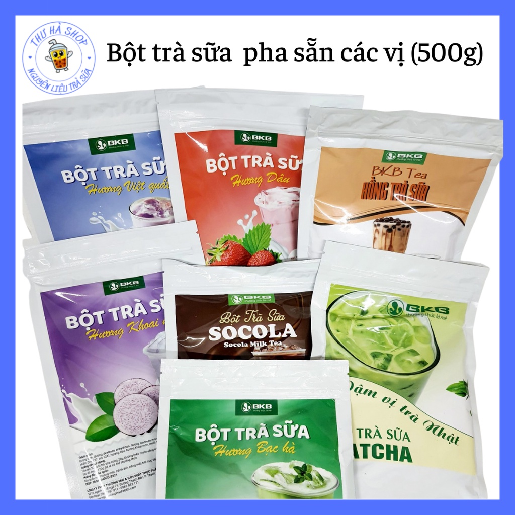 Bột trà sữa pha sẵn các vị (500g),KHOAI MÔN-BẠC HÀ-SOCOLA-DÂU-MATCHA-VIỆT QUẤT-HỒNG TRÀ SỮA,nguyên liệu làm trà sữa