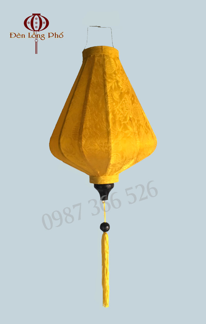 Đèn lồng Hội An vải lụa kiểu kim cương size 30 cm