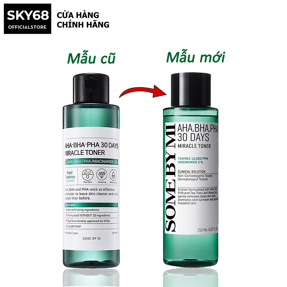 Nước Hoa Hồng Giảm Mụn Some By Mi AHA-BHA-PHA 30 Days Miracle Toner 150ml