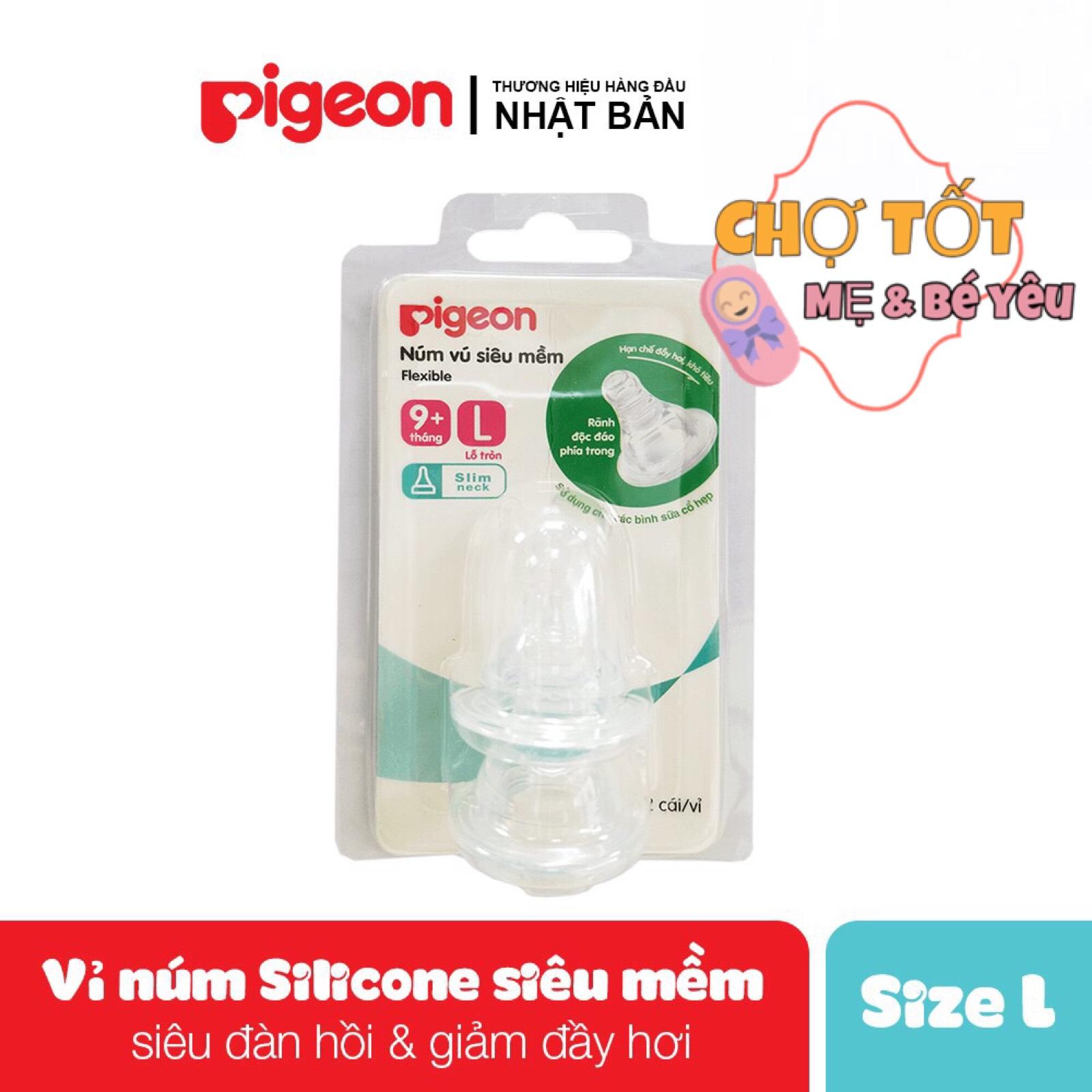 Núm ty pigeon cổ hẹp size l siêu mềm