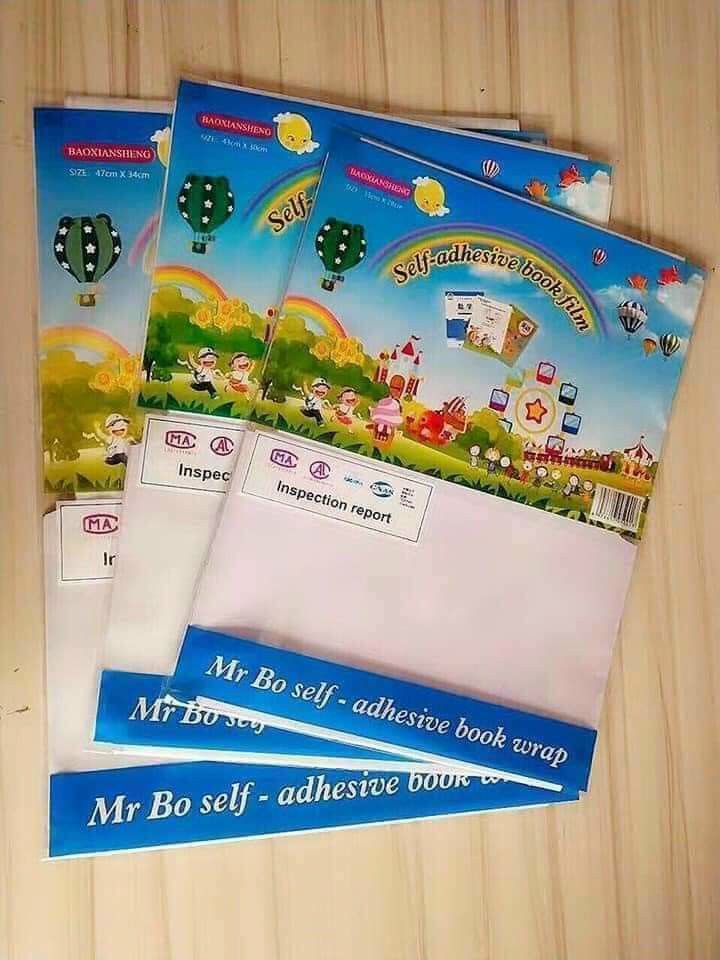 Set 10 Tờ Decal Bọc Sách Vở, Giấy Bóng Bọc Sách Vở Trong Suốt Nhiều Cỡ 28x38,30x43,34x47cm Chống Nước,Chống Rách (tặng kèm nhãn vở)