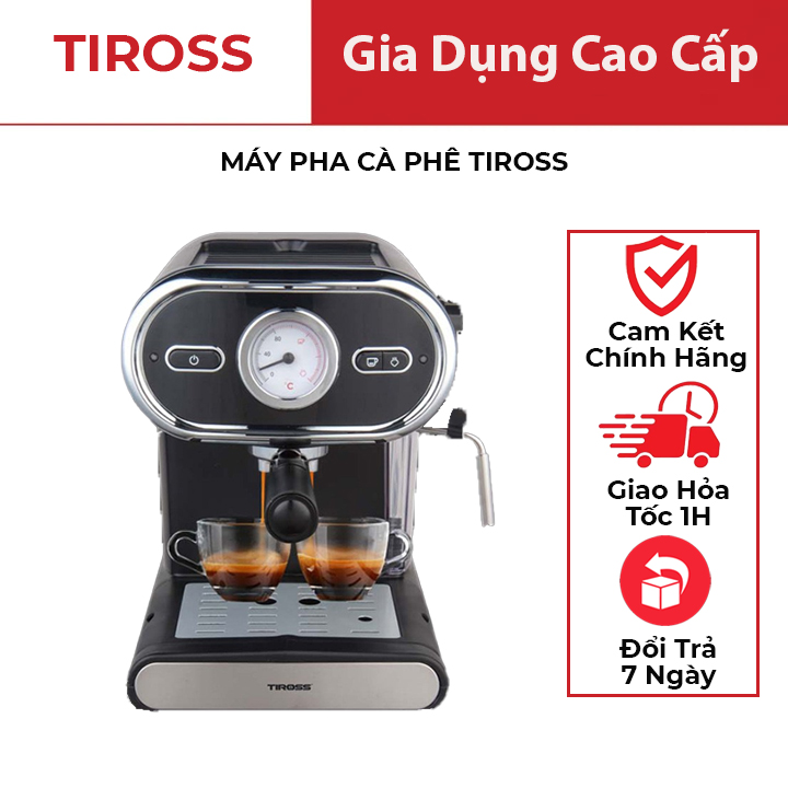 Máy pha cà phê tiross ts6211, công suất 1100w, dễ dàng vệ sinh, bảo hành 12 tháng