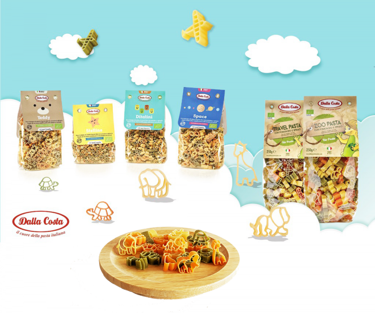 Nui Rau Củ Hữu Cơ Hình Thú – Dalla Costa Organic Vegetable Zoo Pasta