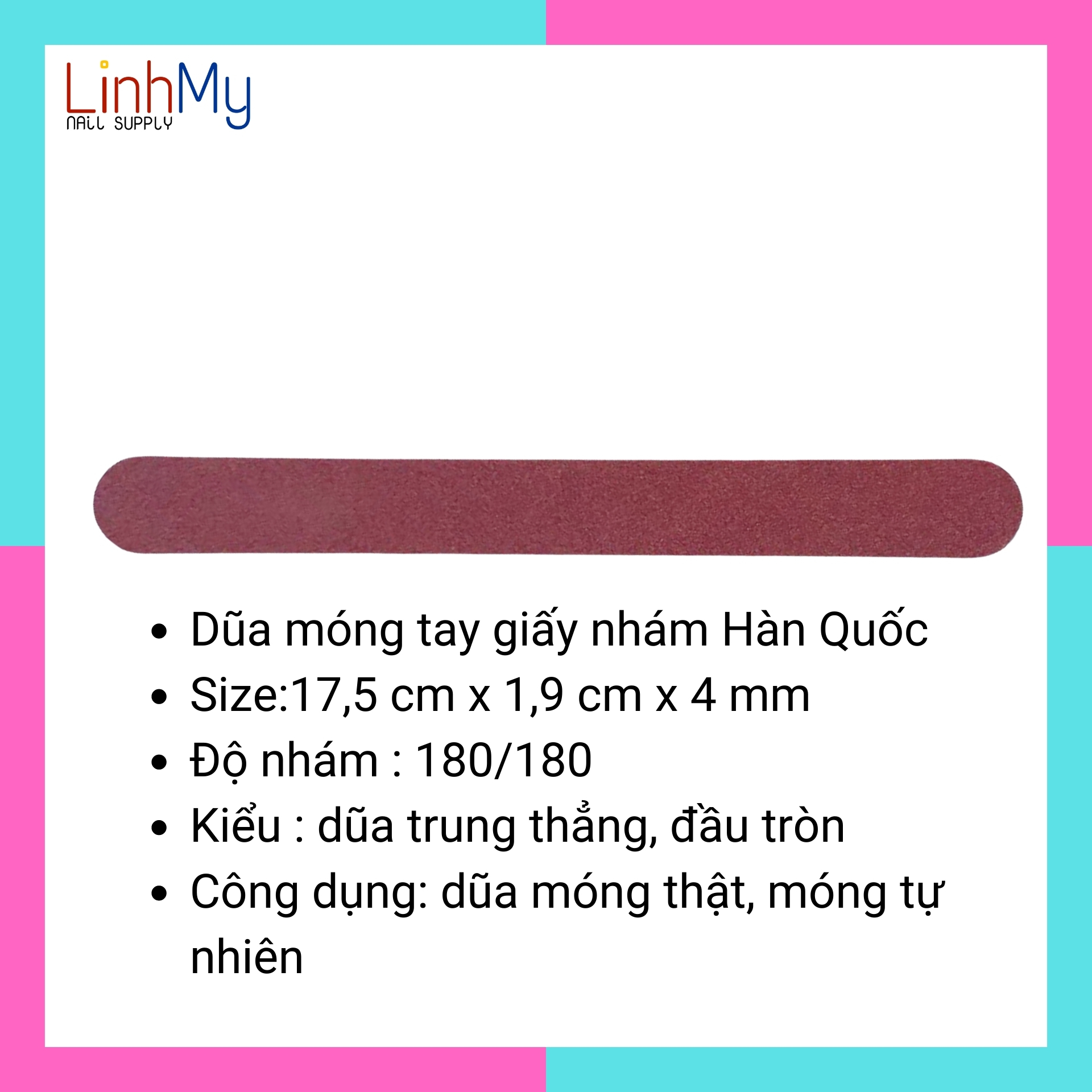 Dũa Móng Tay Đa Năng Nhập Hàn Hai Mặt Giấy Nhám Cao Cấp Êm Móng Khi Dũa