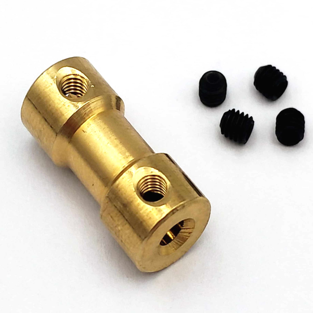 Khớp nối trục động cơ 3.17mm ra 3.17mm, 3.17mm ra 5mm, chất liệu đồng nguyên chất chịu lực tốt, chống mài mòn