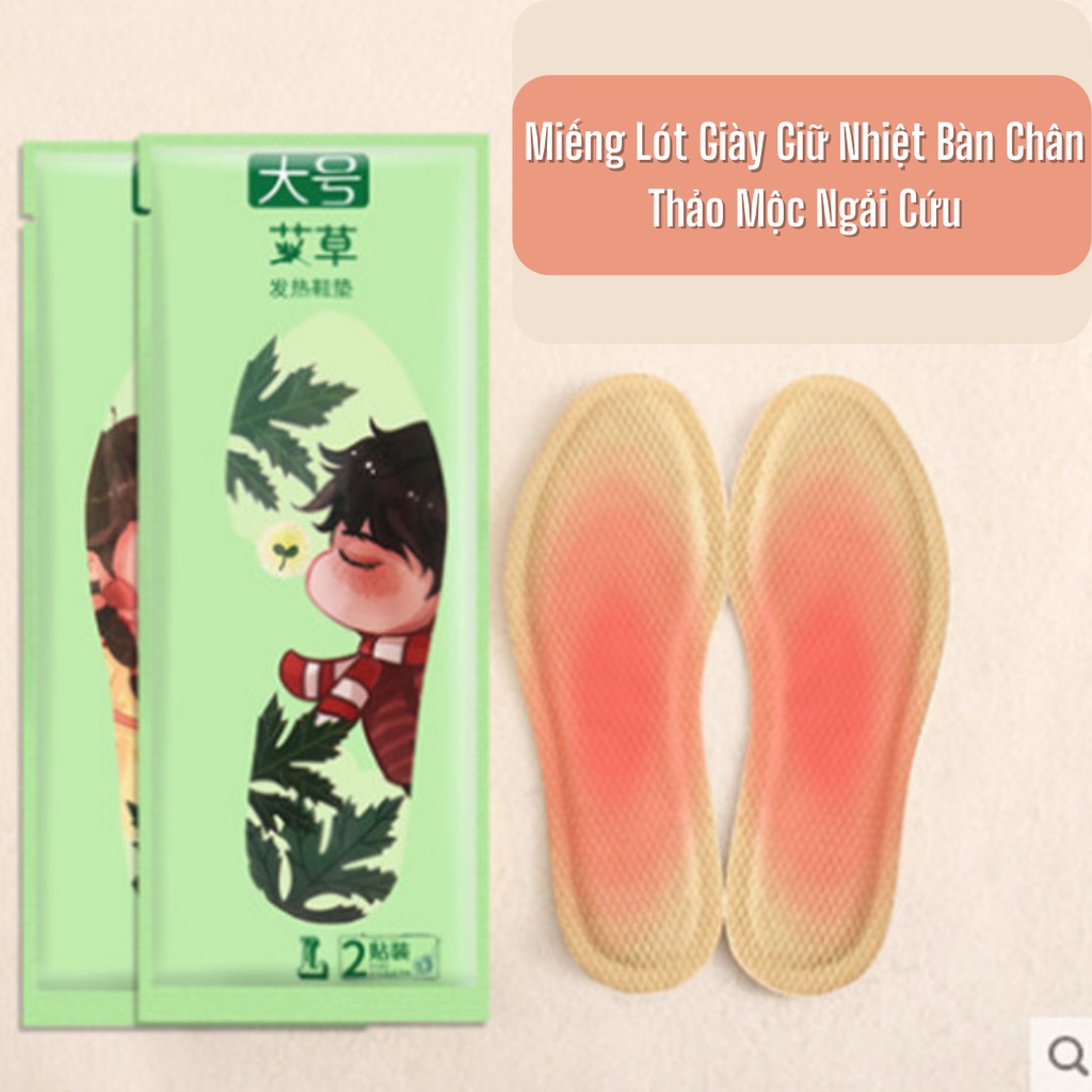 Miếng lót giày giữ nhiệt thảo mộc miếng dán giữ nhiệt bàn chân ngải cứu