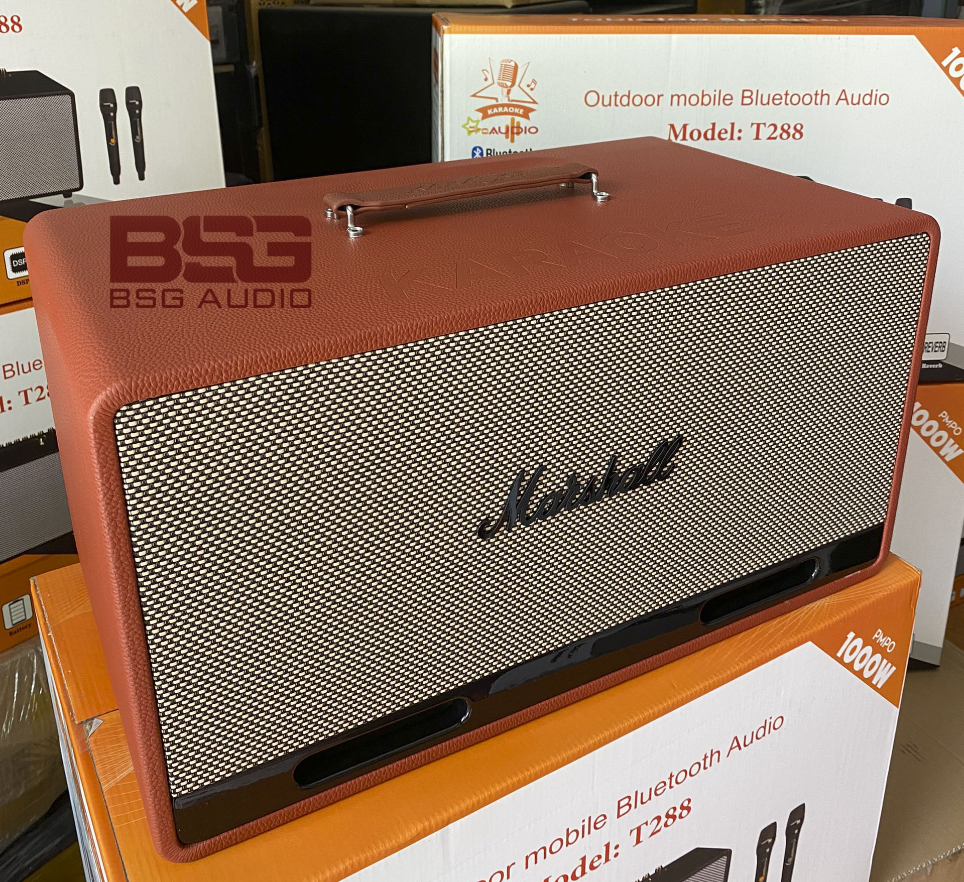 VỎ THÙNG LOA XÁCH TAY  2 TẤC ĐÔI BỌC DA - LƯỚI VẢI