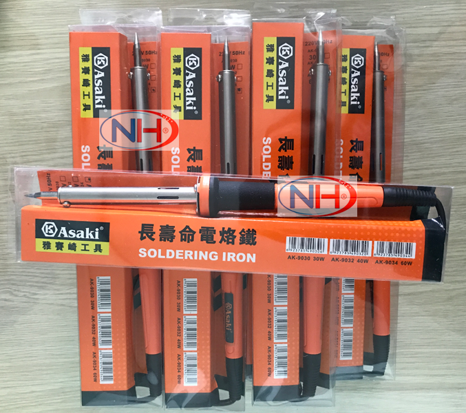 Mỏ hàn chì đầu nhọn cao cấp 60w asaki ak-9034