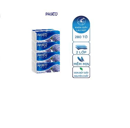 Combo 4 gói Khăn giấy thếp Paseo 280 tờ 2 lớp