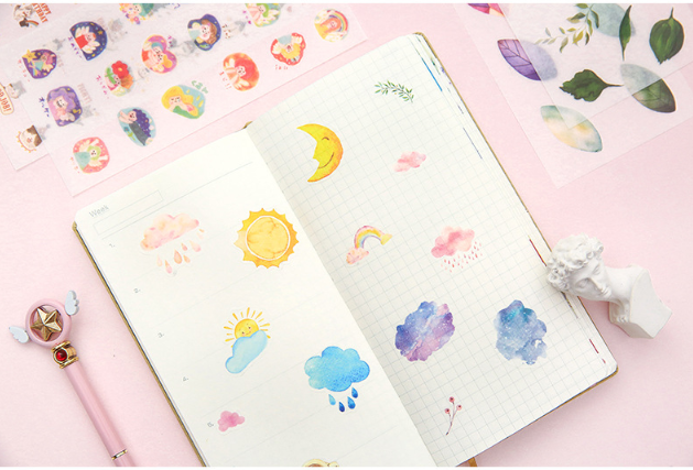 [HCM]Bộ 6 tấm sticker trang trí sổ tay bàn học máy tính