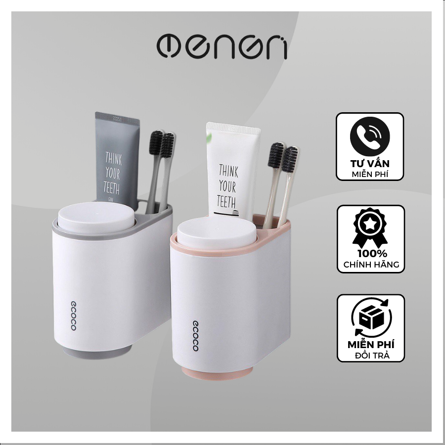Kệ để bàn chải đánh răng, kệ nhà tắm ecoco 1 cốc thông minh lắp đặt dán tường thương hiệu oeoen