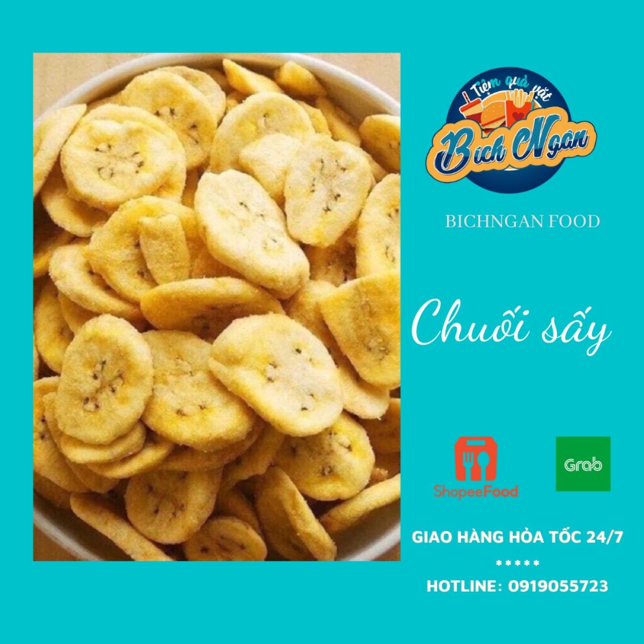 500g chuối sấy đà lạt loại 1 giòn ngọt | bichnganfood